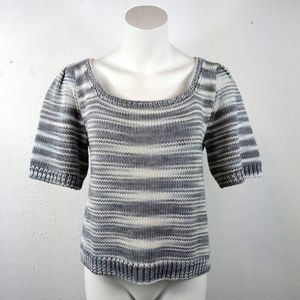 Lisa Sousa Knitwear Made In USA Half Sleeve Knit Hand knit Sweater Size Small
